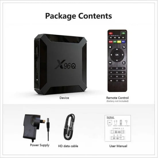 Smart Box X96Q Mini Quad Core 2G+16G 4K 60FPS ANDROID 10V