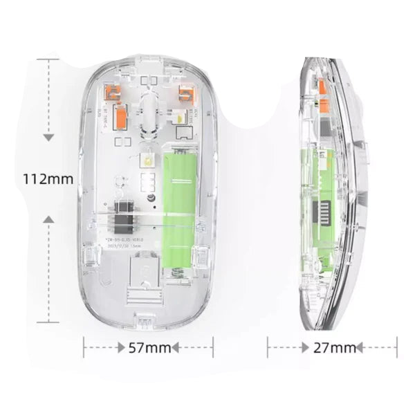 Transparent Wireless + Bluetooth Dual-Mode Rechargeable Mouse