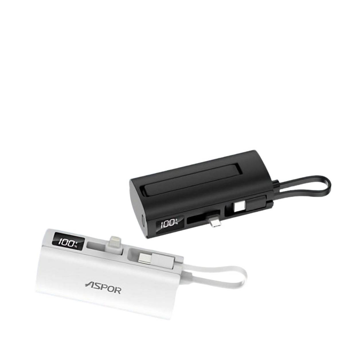 Aspor A351 2IN1 iPhone & Type-C Flexible Portable Mini 5000mAh Power Bank