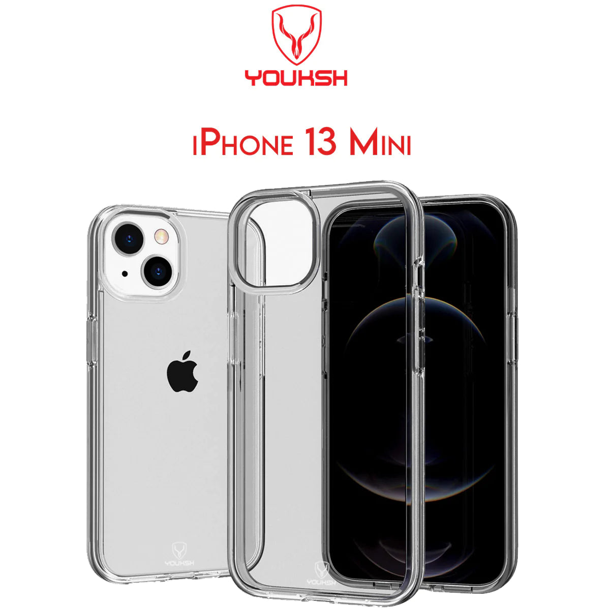 YOUKSH Apple iPhone 13 Mini Transparent Case | Soft Shock Proof Jelly Cover