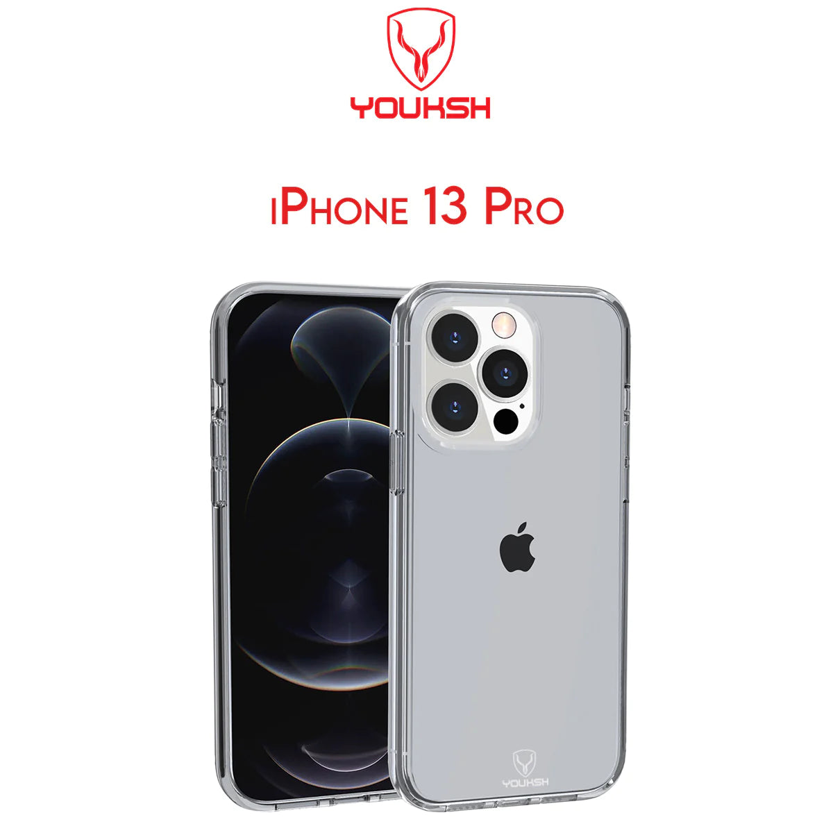 YOUKSH Apple iPhone 13/13 Pro Transparent Case | Soft Shock Proof Jelly Cover