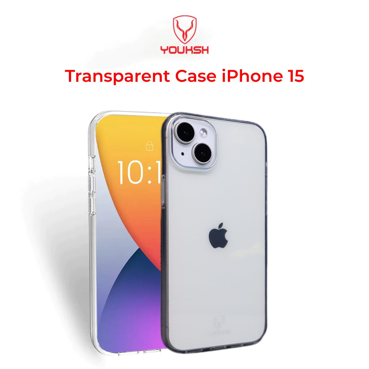 YOUKSH Apple iPhone 15 Transparent Case | Soft Shock Proof Jelly Cover