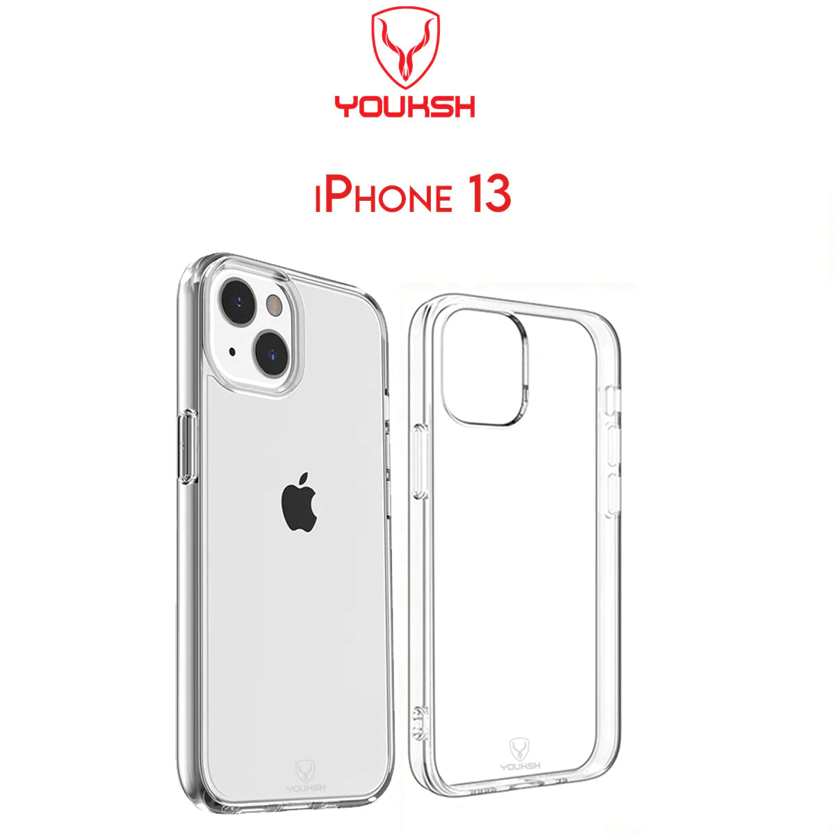 YOUKSH Apple iPhone 13/13 Pro Transparent Case | Soft Shock Proof Jelly Cover