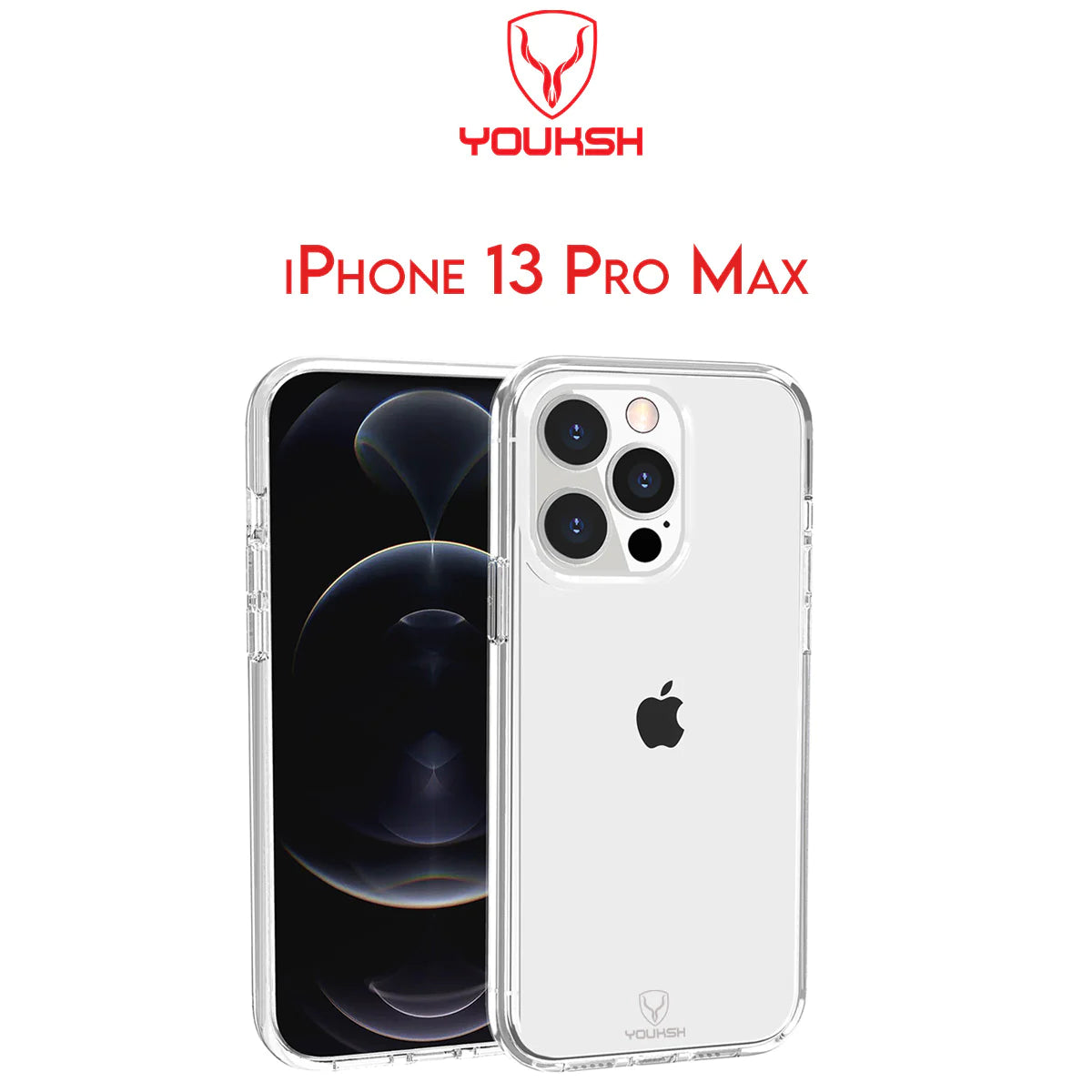 YOUKSH Apple iPhone 13 Pro Max Transparent Case | Soft Shock Proof Jelly Cover