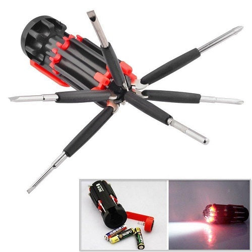 8 in 1 Screwdriver Tool Kit With 6 LEDs