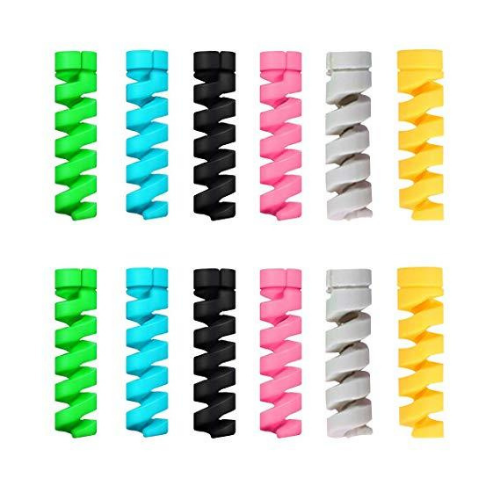 Pack of 4 Multi Colors Spiral Silicone Cable Protector