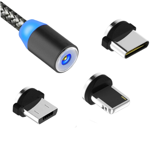 Magnetic Charging Cable - Braided LED Charging Cable