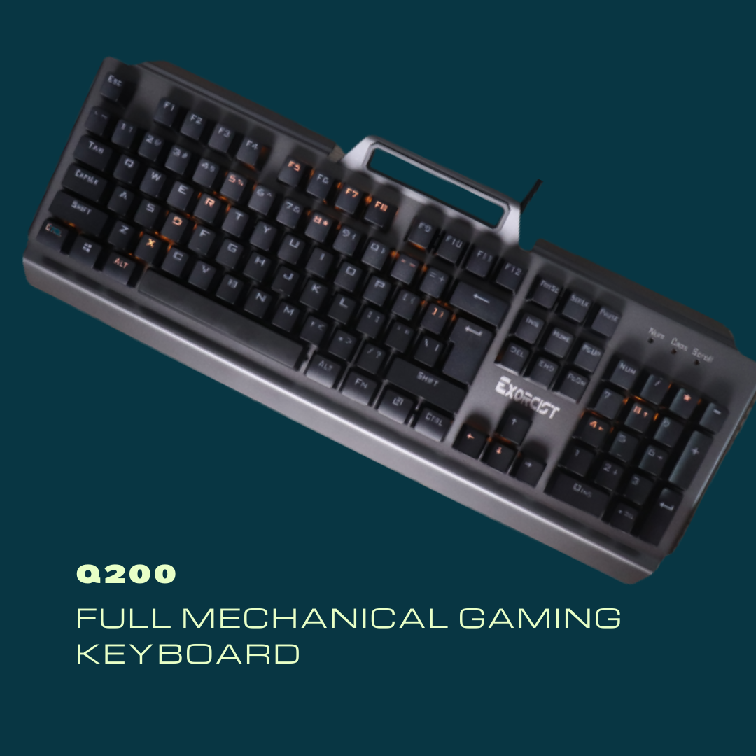 Mechanical Gaming Keyboard With LED Orange Backlight Q200