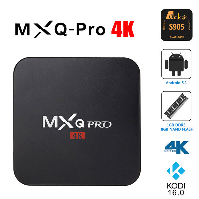 MXQ Pro Ultra HD TV Box with KODI, Android 5.1, 64Bit Amlogic S905 Quad Core and H. 265 4K Decoding - Saamaan.Pk