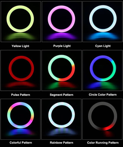 RGB LED SOFT RING LIGHT MJ26 26CM With Phone Holder Photography Fill Light Selfie Set