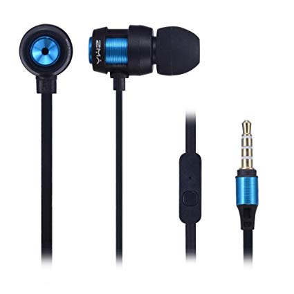 YWZ 1088 metal texture bass expression earphone 3.5mm plug metal in-ear stereo earphones with mic - Saamaan.Pk