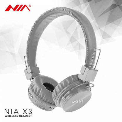 NIA X3 Bluetooth Wireless Headphones with Mic Support TF Card FM Radio - Saamaan.Pk