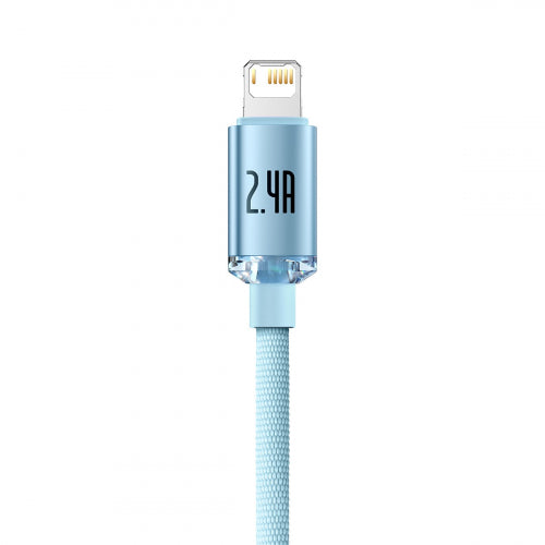Baseus Crystal Shine Series Data Cable Fast Charging USB to iPhone 2.4A 1.2m Sky Blue