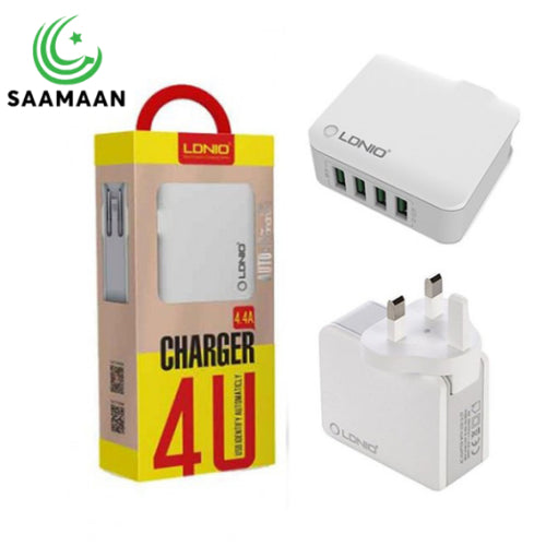 Ldnio 4U 4.4mA Usb Charger+ 4 port Usb Hub - Saamaan.Pk