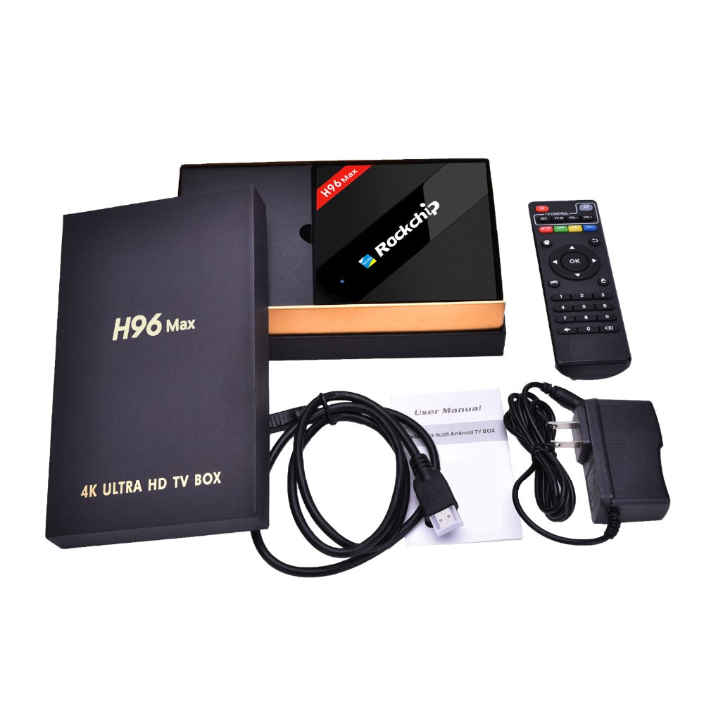 Android TV Box H96 Pro Plus Amlogic S912 Octa-Core 3G/32G Marshmallow Tv Box 2.4G/5.8GHz Wifi HDMI 4K HDR BT4.1 Media Player - Saamaan.Pk