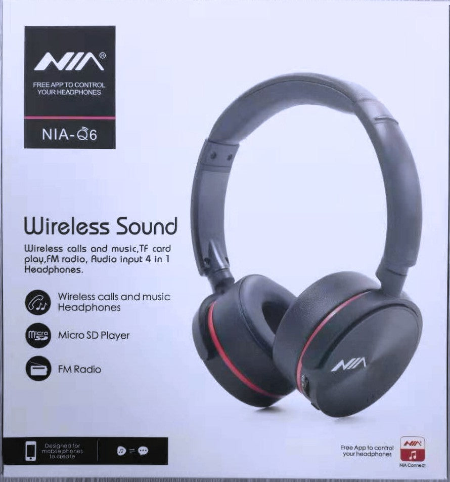 Nia Q6 Bluetooth Wireless Headphone - Saamaan.Pk