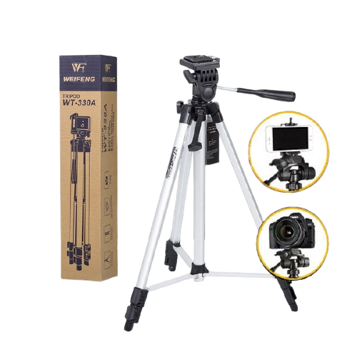 330A Tripod 55 Inch Professional Pro for DSLR Camera Camcorder 3 Way Head For DSLR Mobile Camera