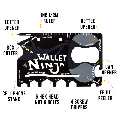 Wallet Ninja 18 in 1 Card Sized Multitool