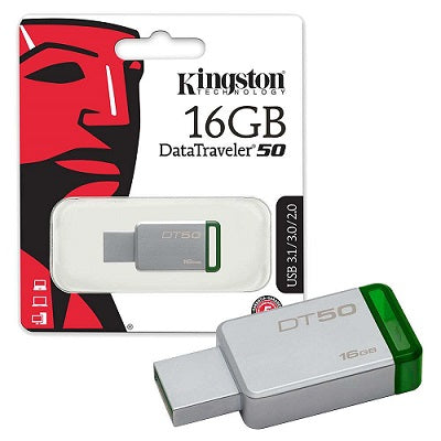 Kingston Flash Drive 16GB USB 3.0 (DT50/16GB)-12Months Brand Warranty - Saamaan.Pk