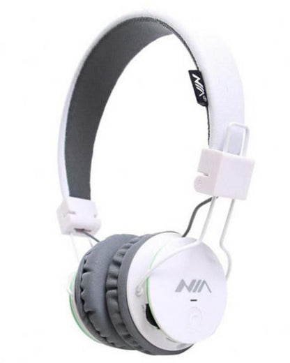NIA X2 Bluetooth Wireless Headphone Grey & Withe - Saamaan.Pk
